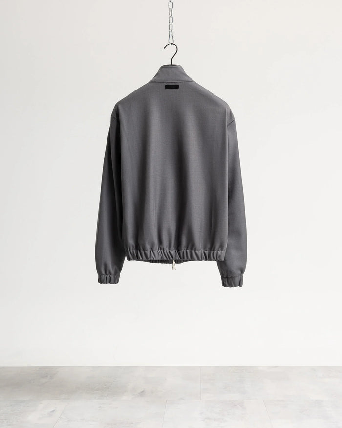 Giacca con zip mezzo collo tessuto classico - Grigio