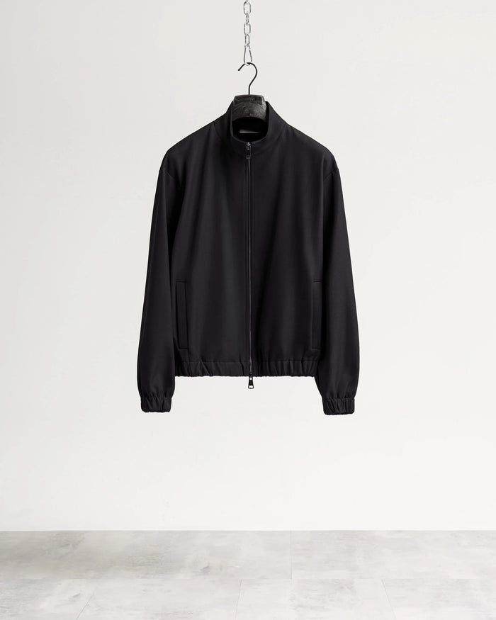 Giacca con zip mezzo collo tessuto classico Eternal Atelier - Nero