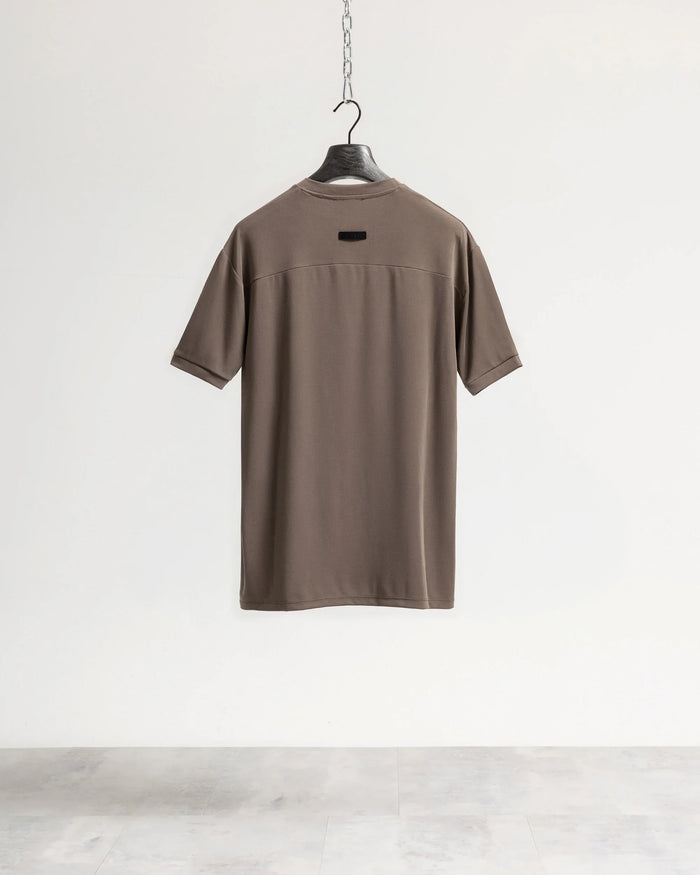 T-shirt costina manica corta - Fango
