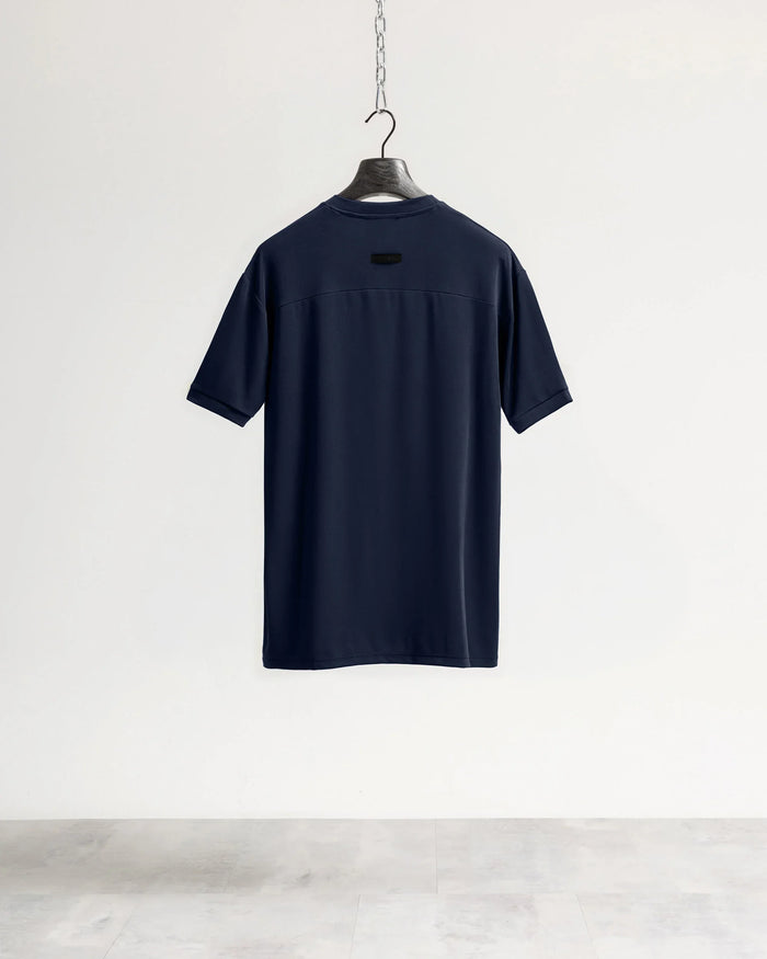 T-shirt costina manica corta - Blu