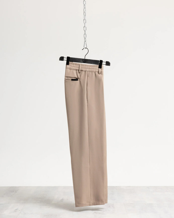 Pantalone fondo ampio tessuto classico - Beige