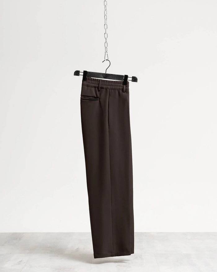 Pantalone fondo ampio tessuto classico - Moro