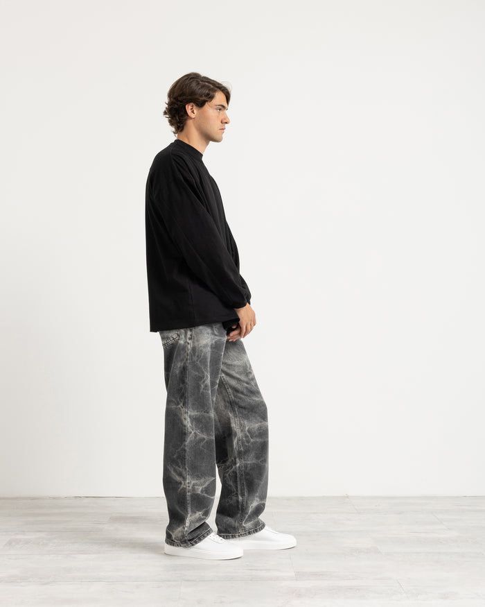 T-shirt longsleeve con polsino oversize - Nero
