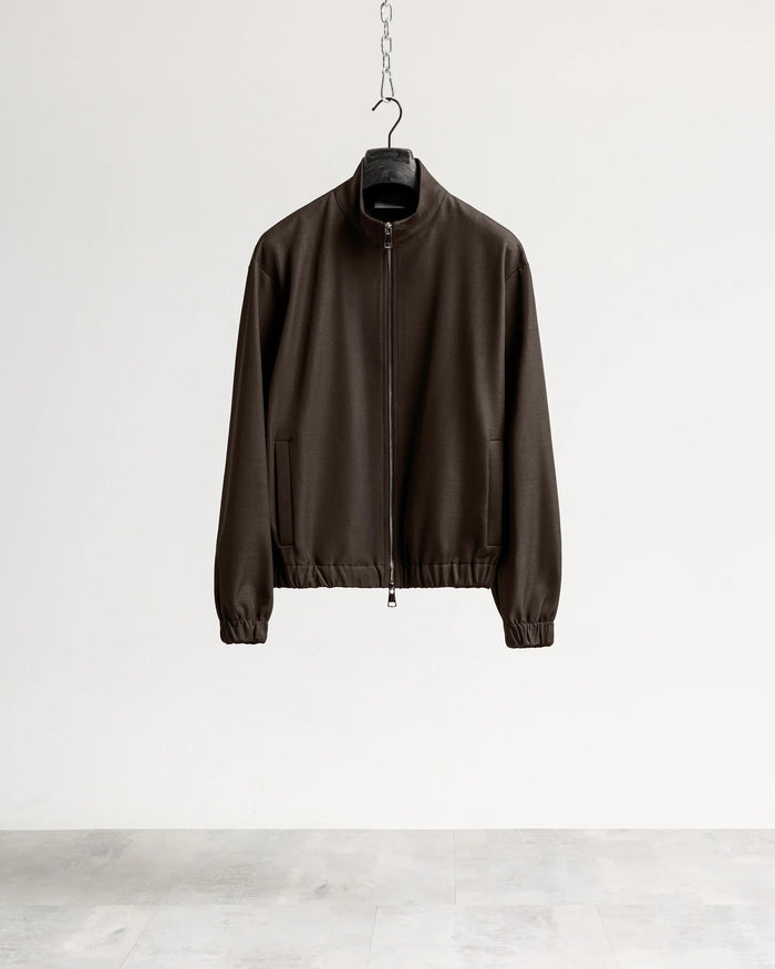 Giacca con zip mezzo collo tessuto classico Eternal Atelier - Moro