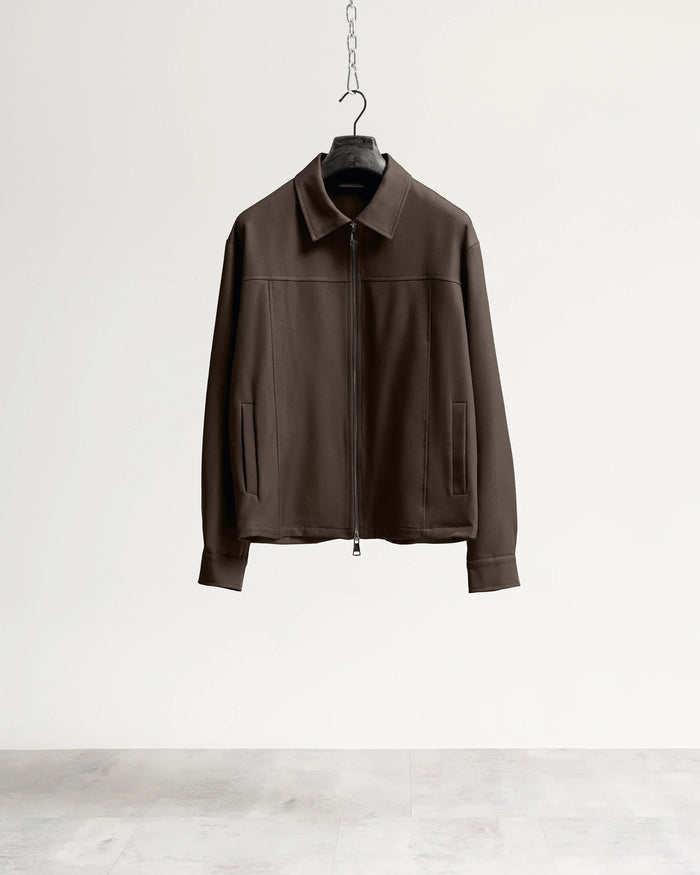 Giacca con zip collo camicia tessuto classico Eternal Atelier - Moro
