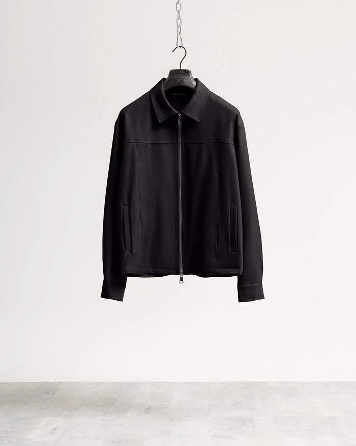 Giacca con zip collo camicia tessuto classico Eternal Atelier - Nero