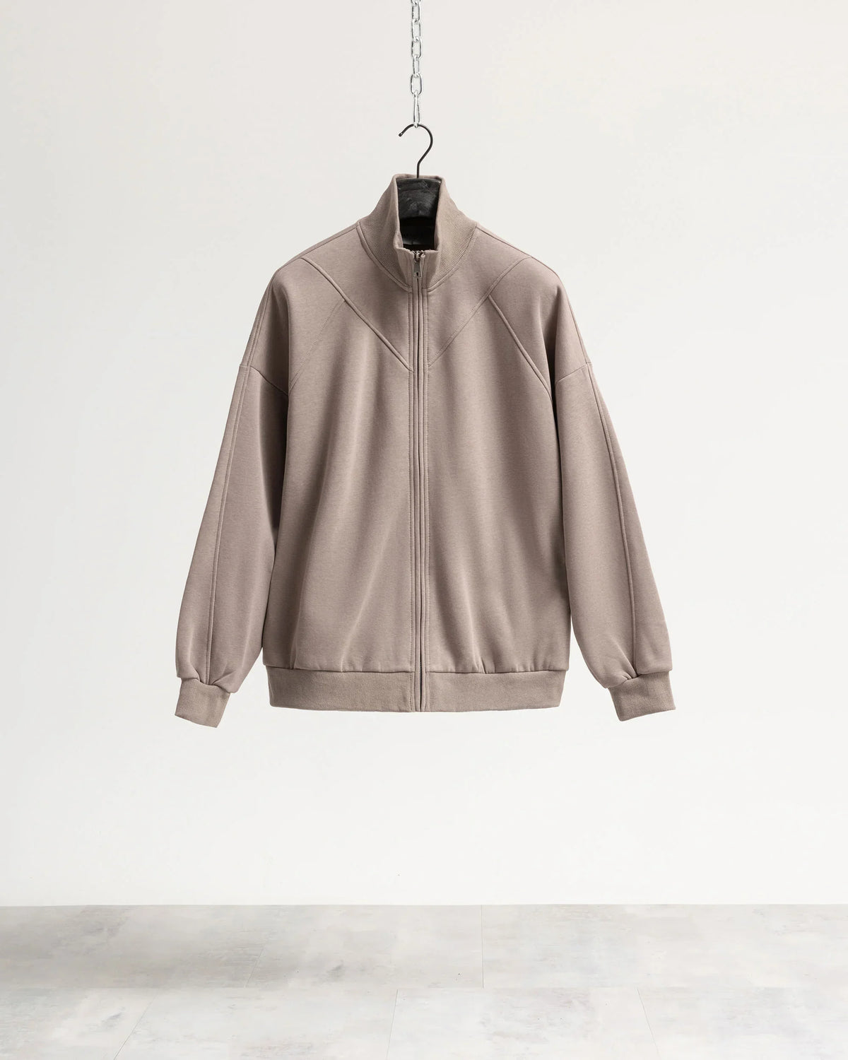 Felpa zip mezzo collo