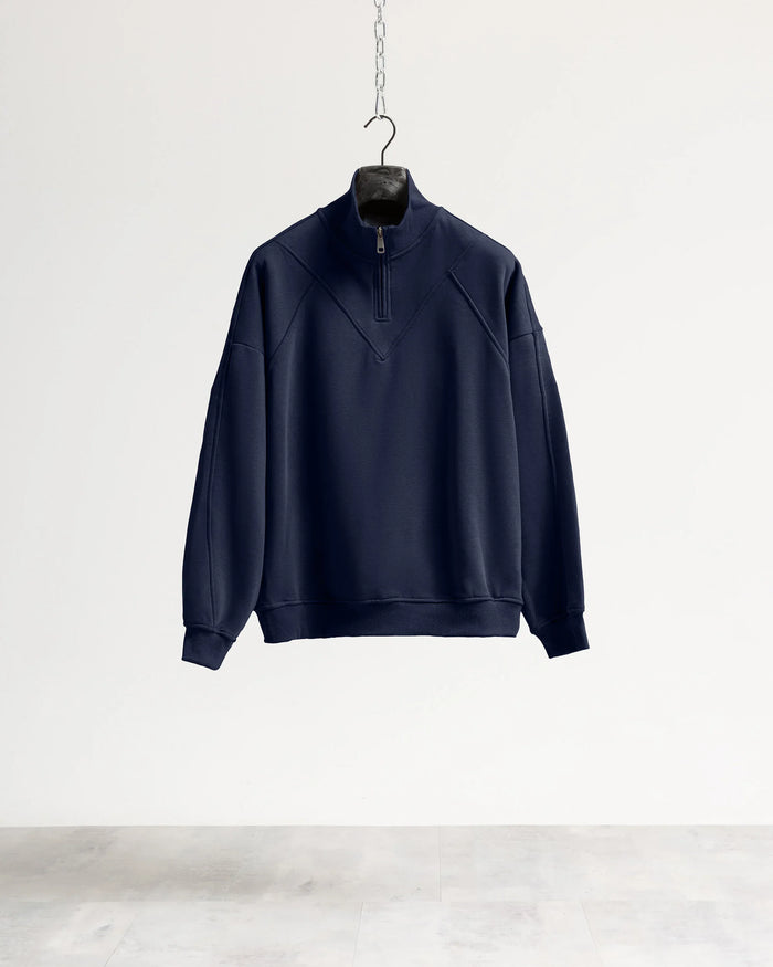 Felpa mezzo collo mezza zip Eternal - Blu