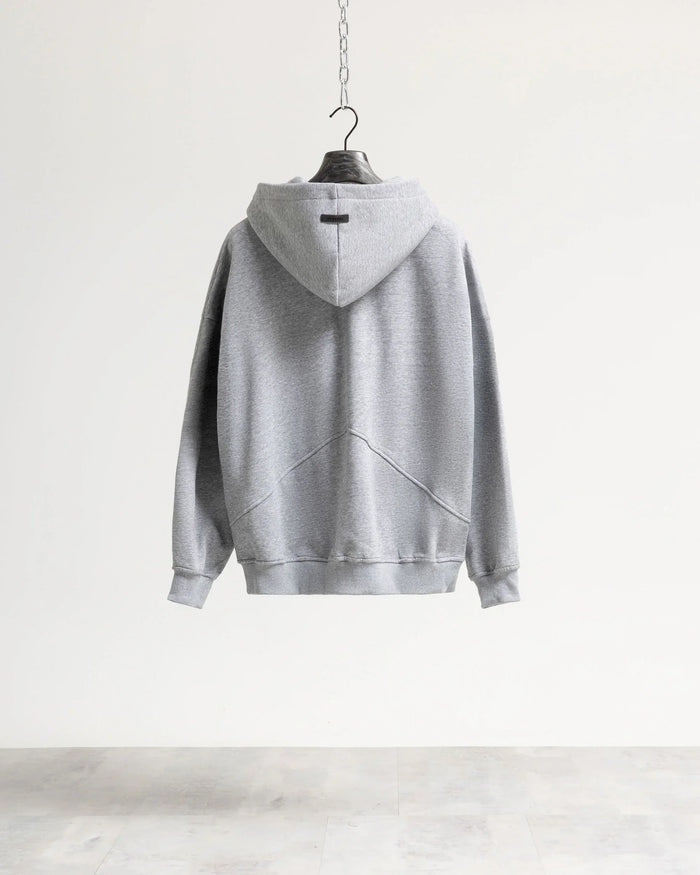 Felpa cappuccio zip - Grigio