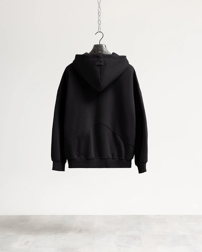 Felpa cappuccio zip - Nero