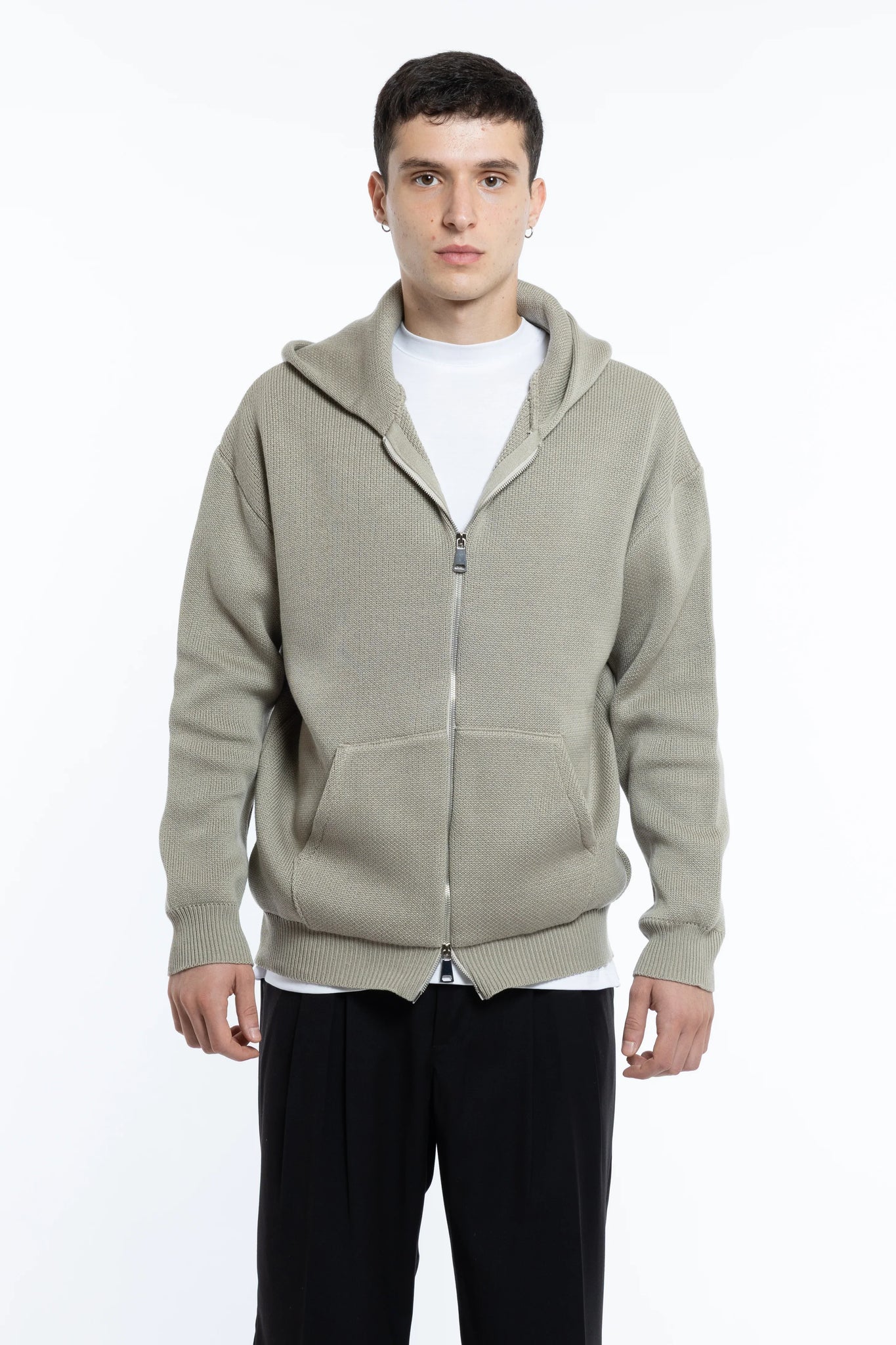 Maglione cappuccio con zip oversize Eternal Atelier