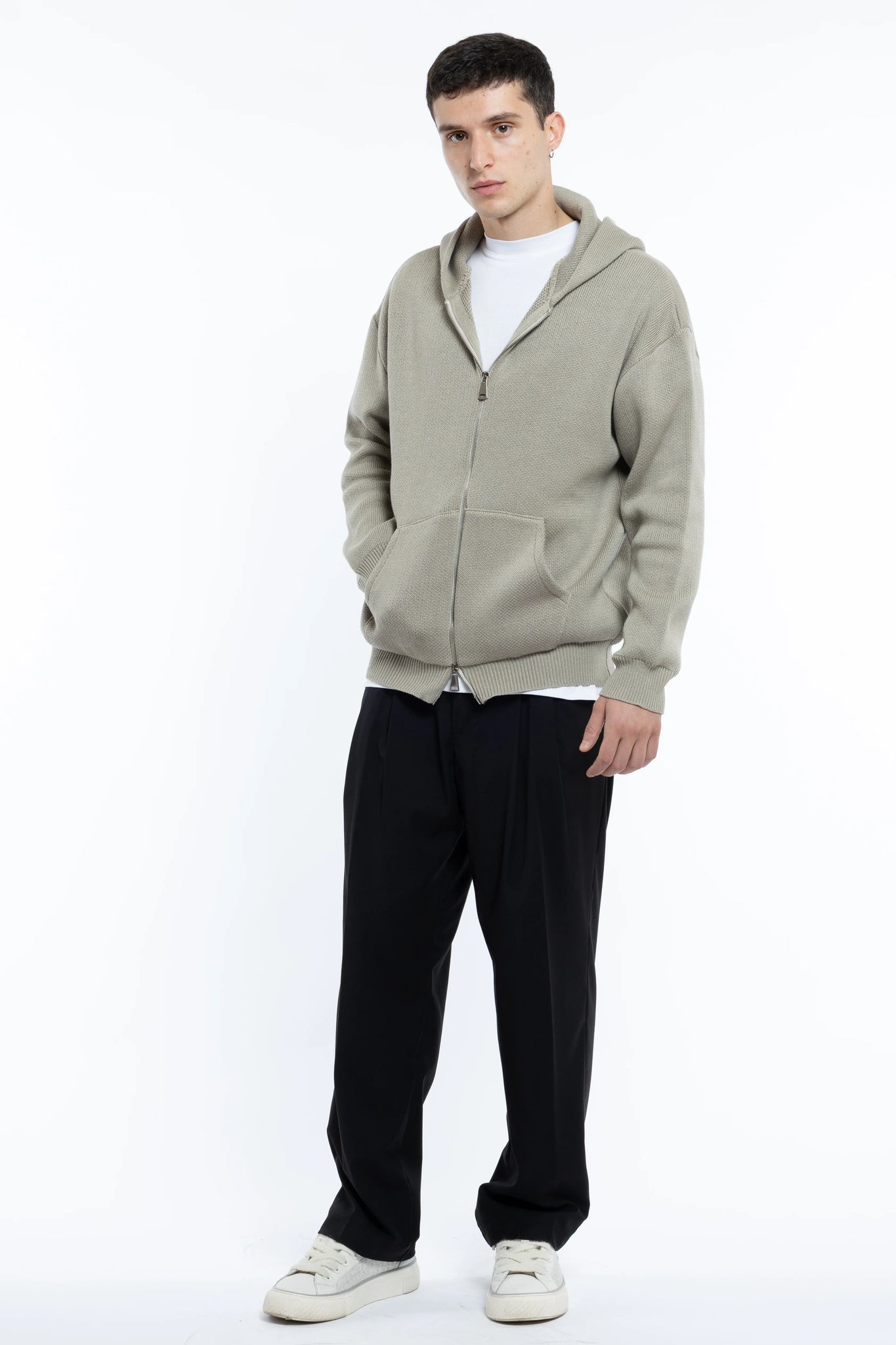 Maglione cappuccio con zip oversize Eternal Atelier