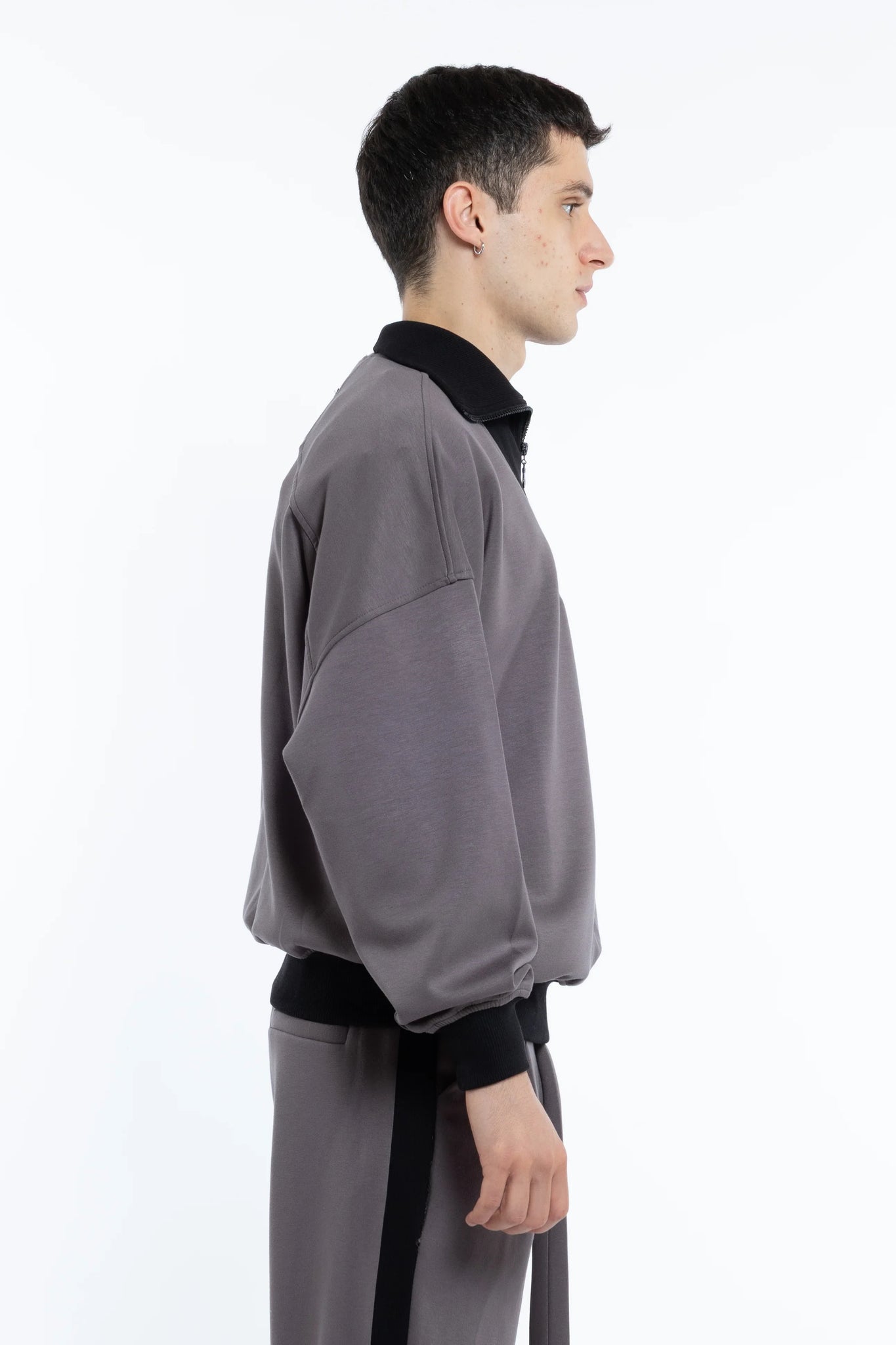 Felpa Scuba con collo costina oversize Eternal Atelier