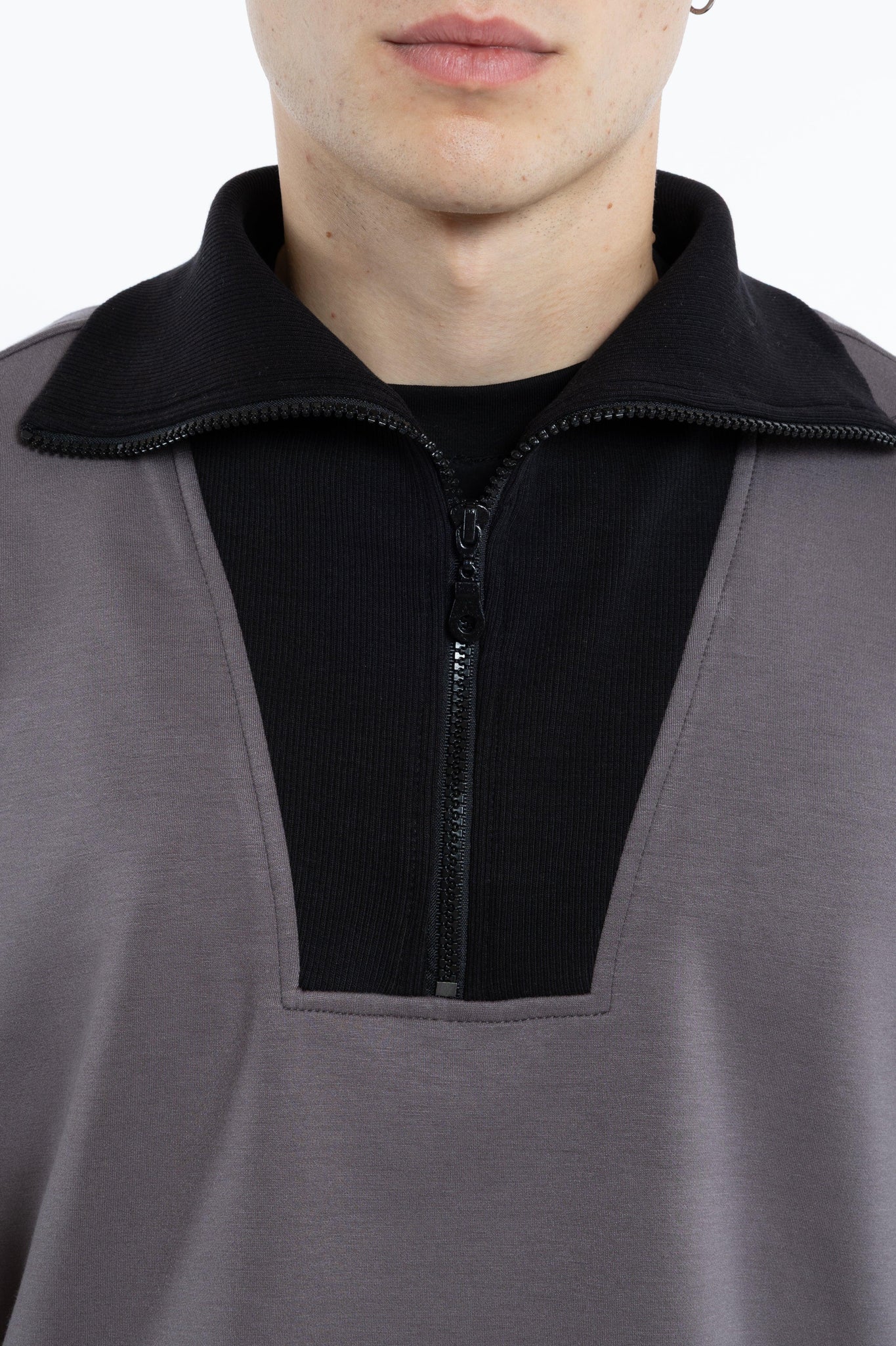 Felpa Scuba con collo costina oversize Eternal Atelier