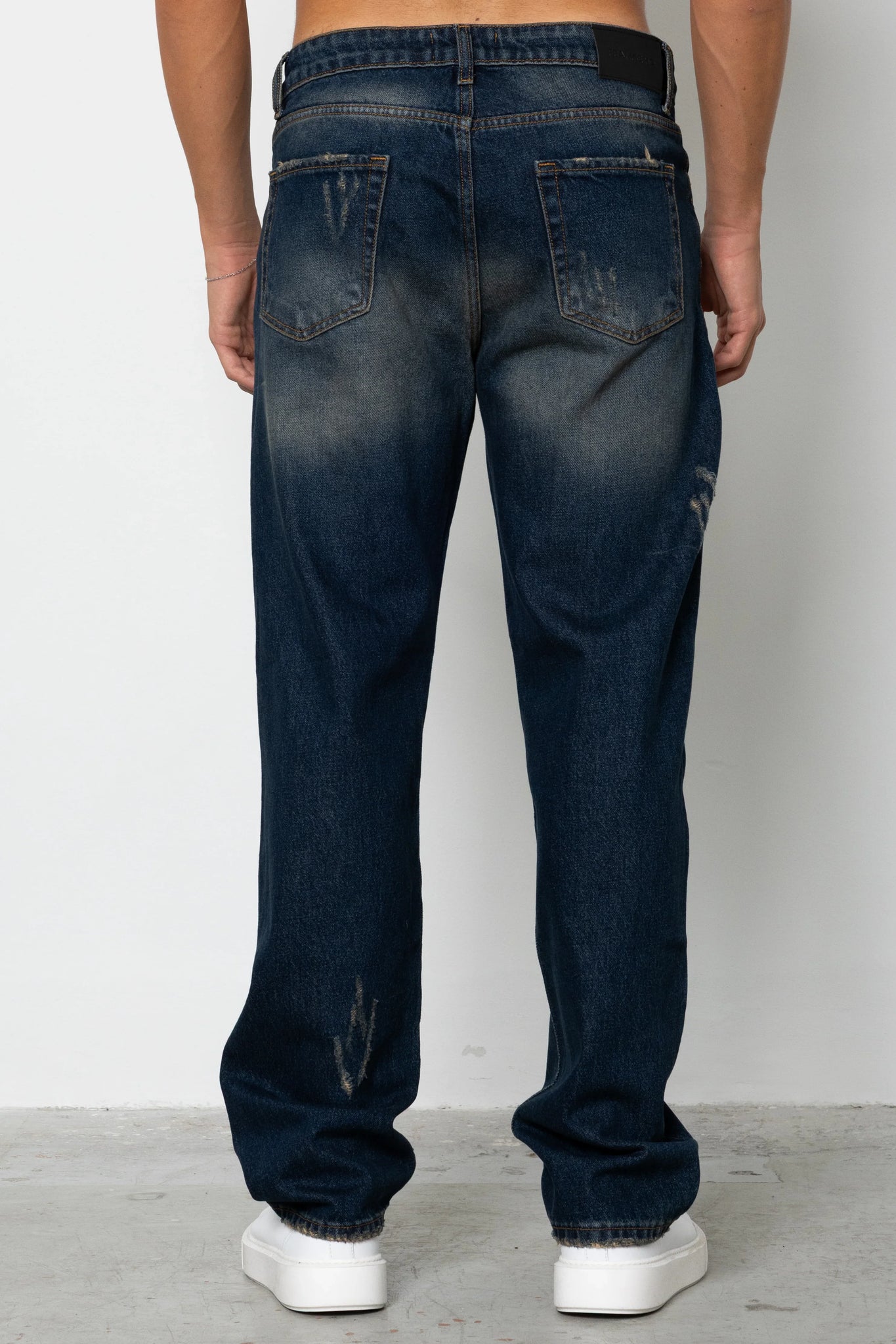 Jeans baggy dark indigo sand