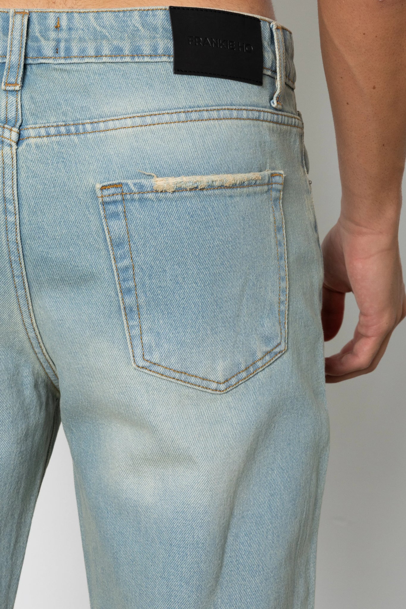 Jeans baggy bleached sand