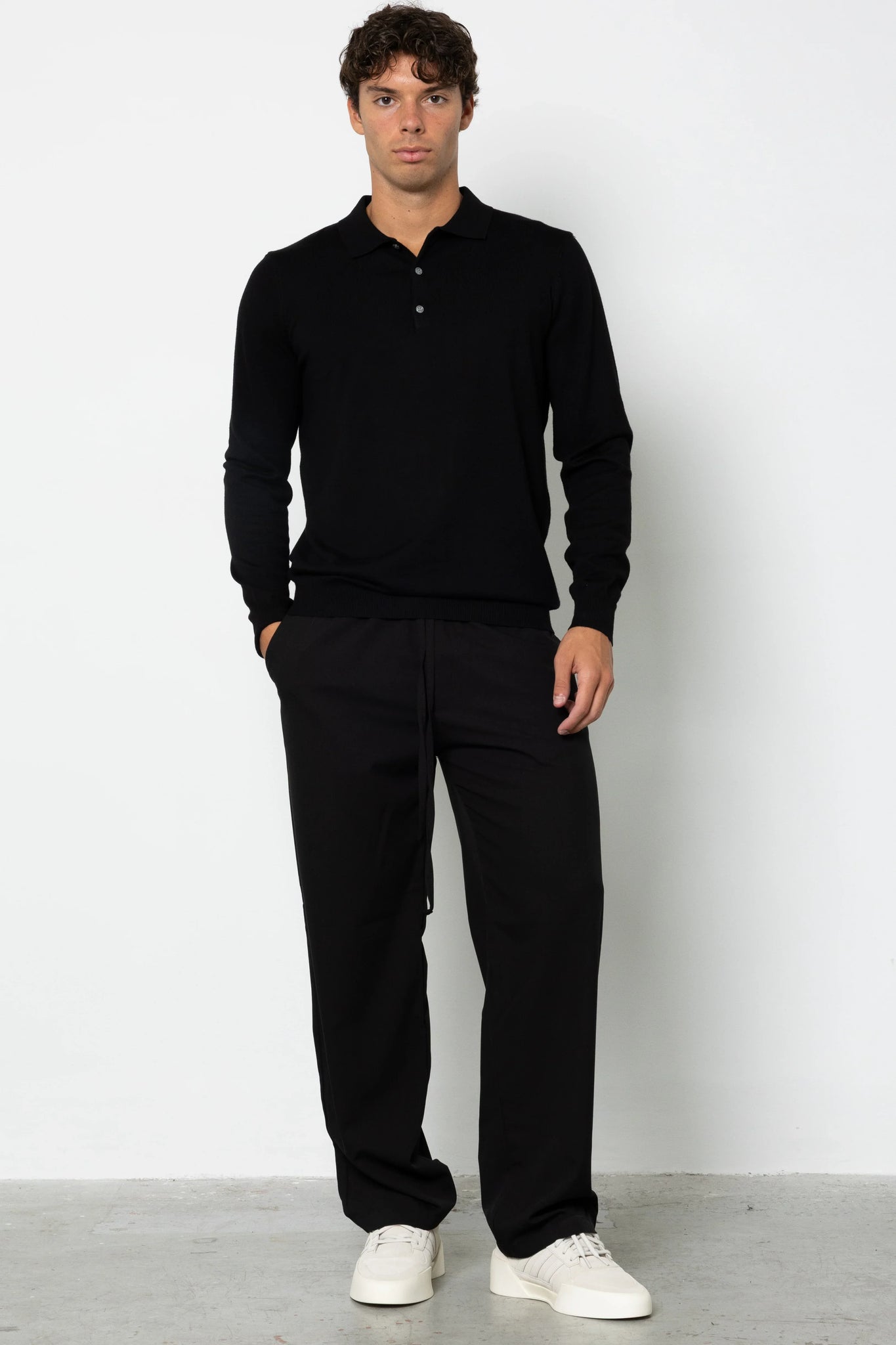 Polo in filo manica lunga