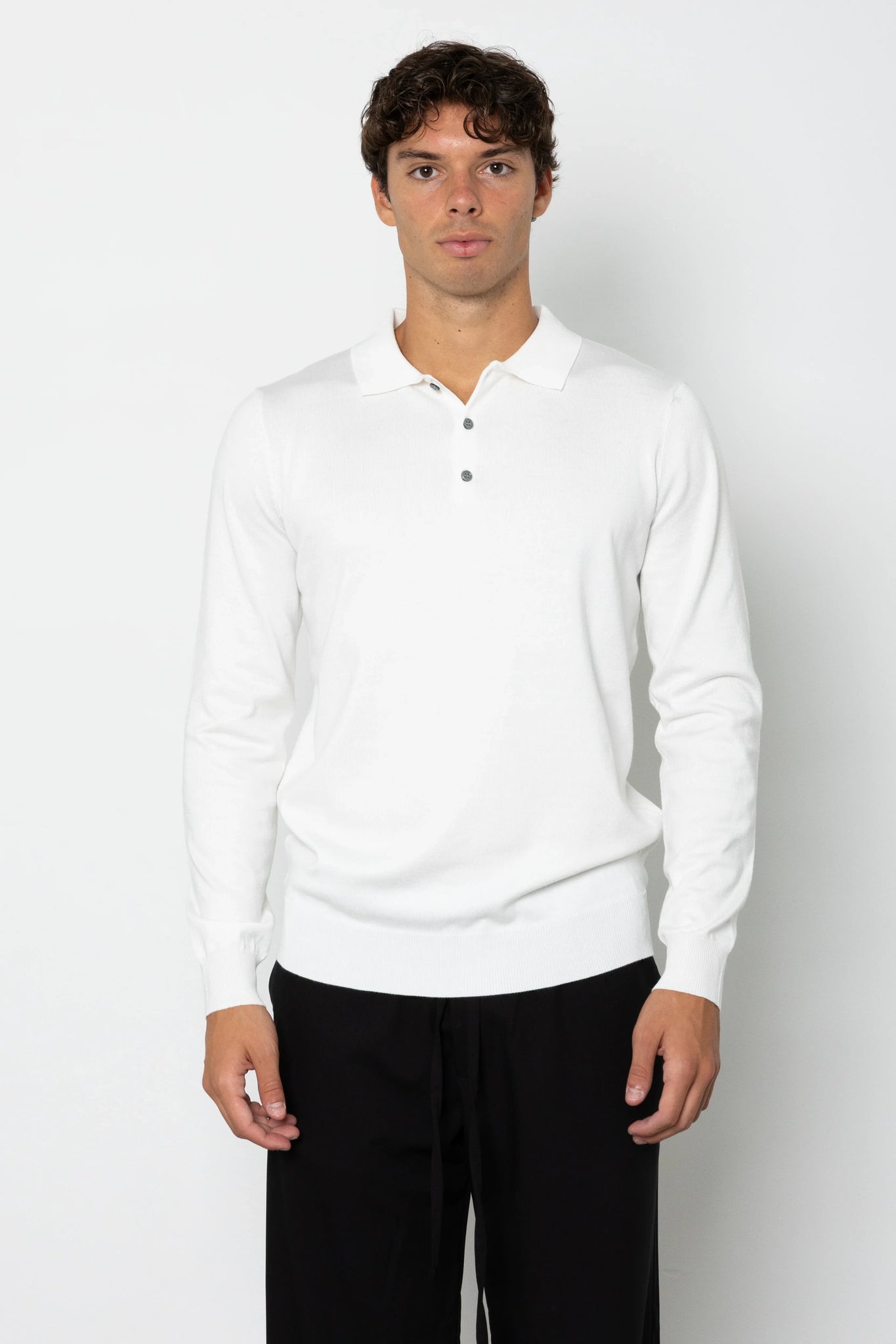 Polo in filo manica lunga