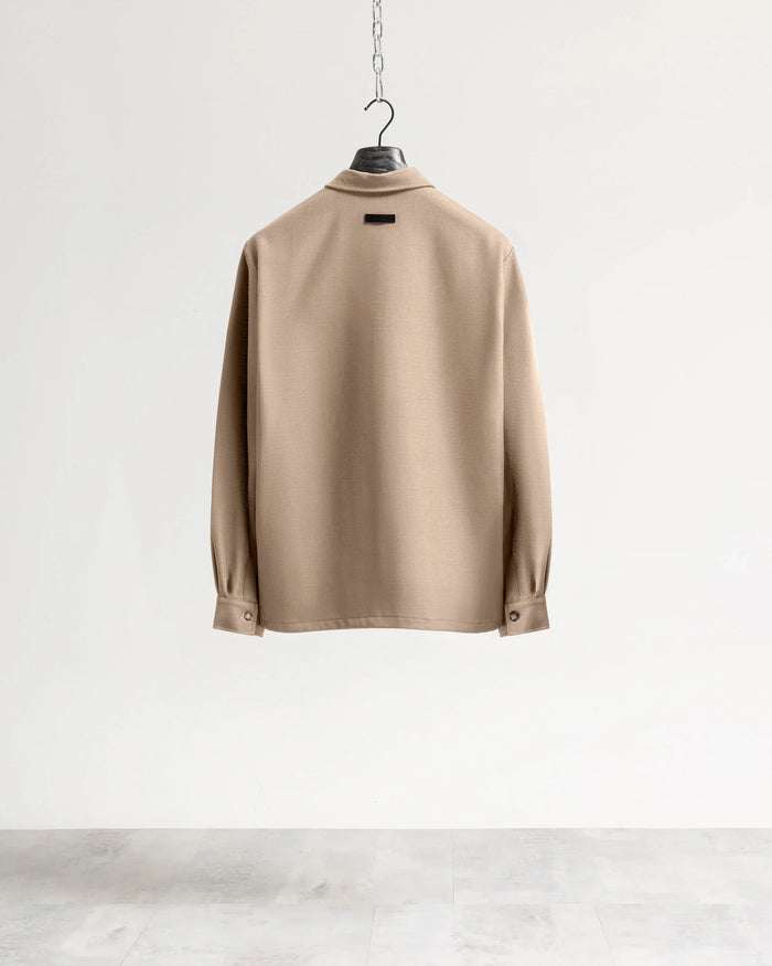Camicia con tasconi tessuto classico - Beige