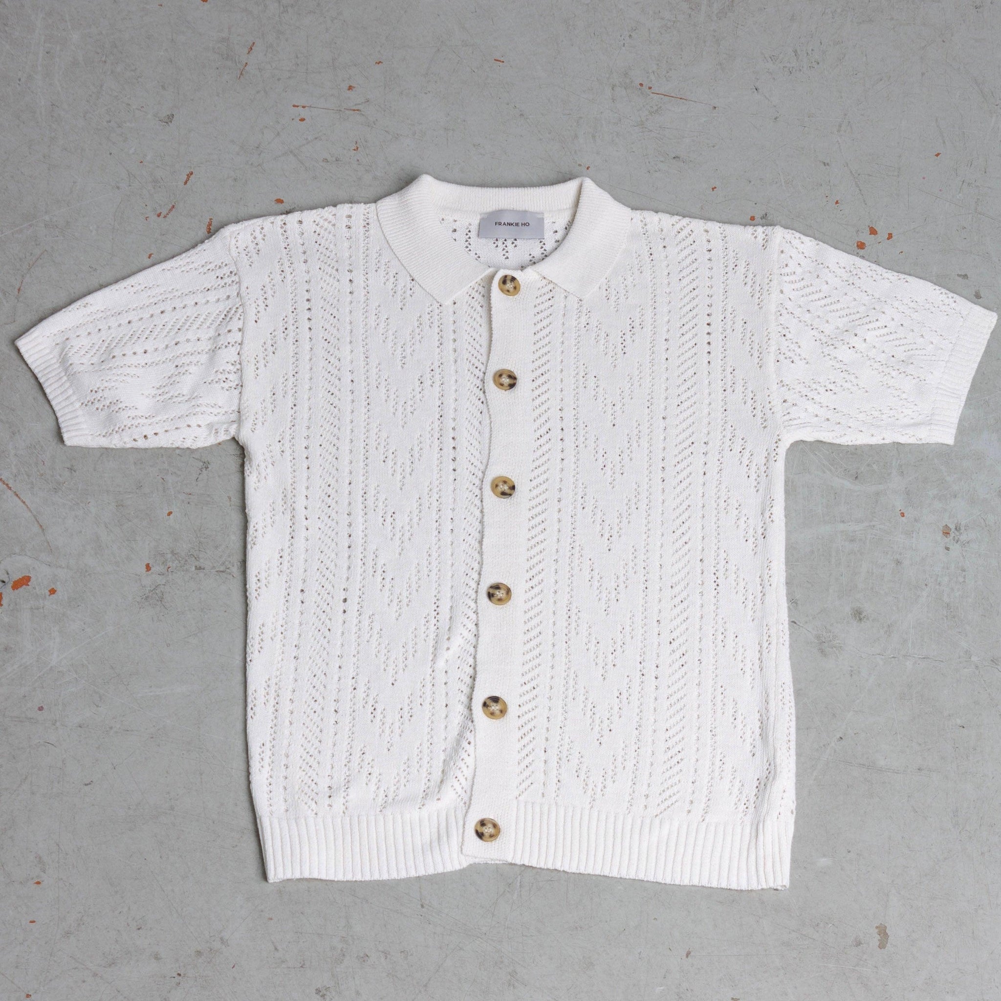 Polo camicia in maglia crochet - FRANKIE HO