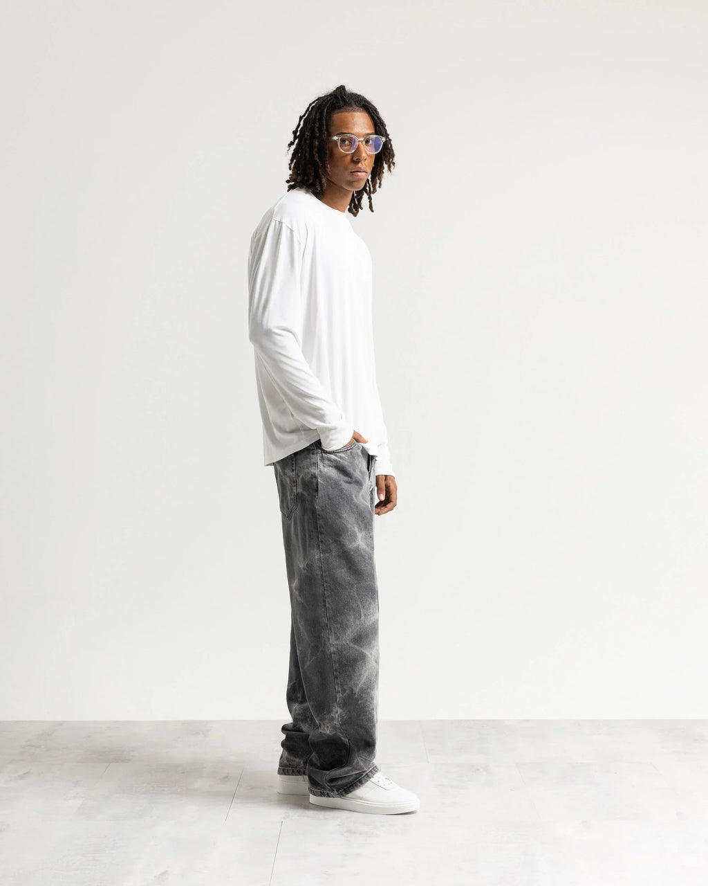 Jeans baggy nero fulmini