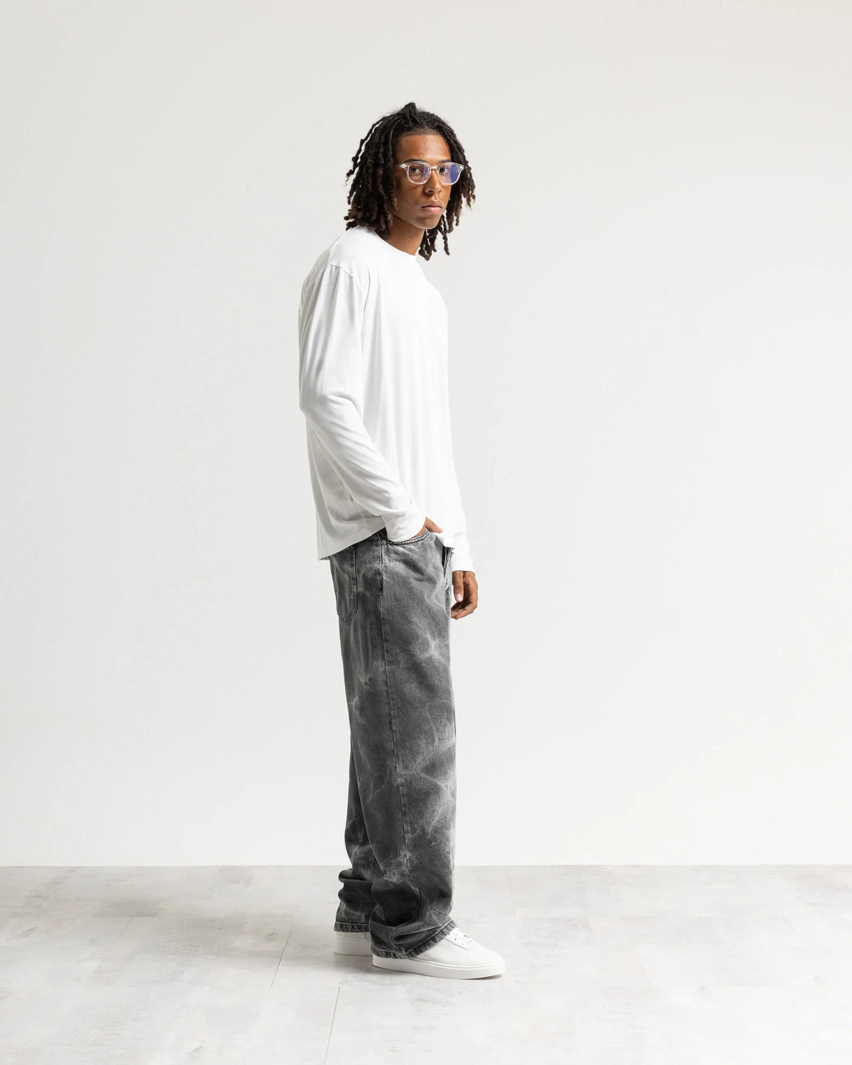 Jeans baggy nero fulmini