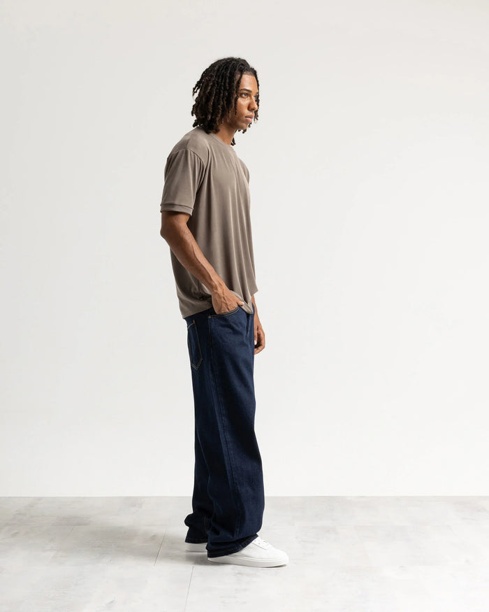 Jeans baggy blu resinato - Blu