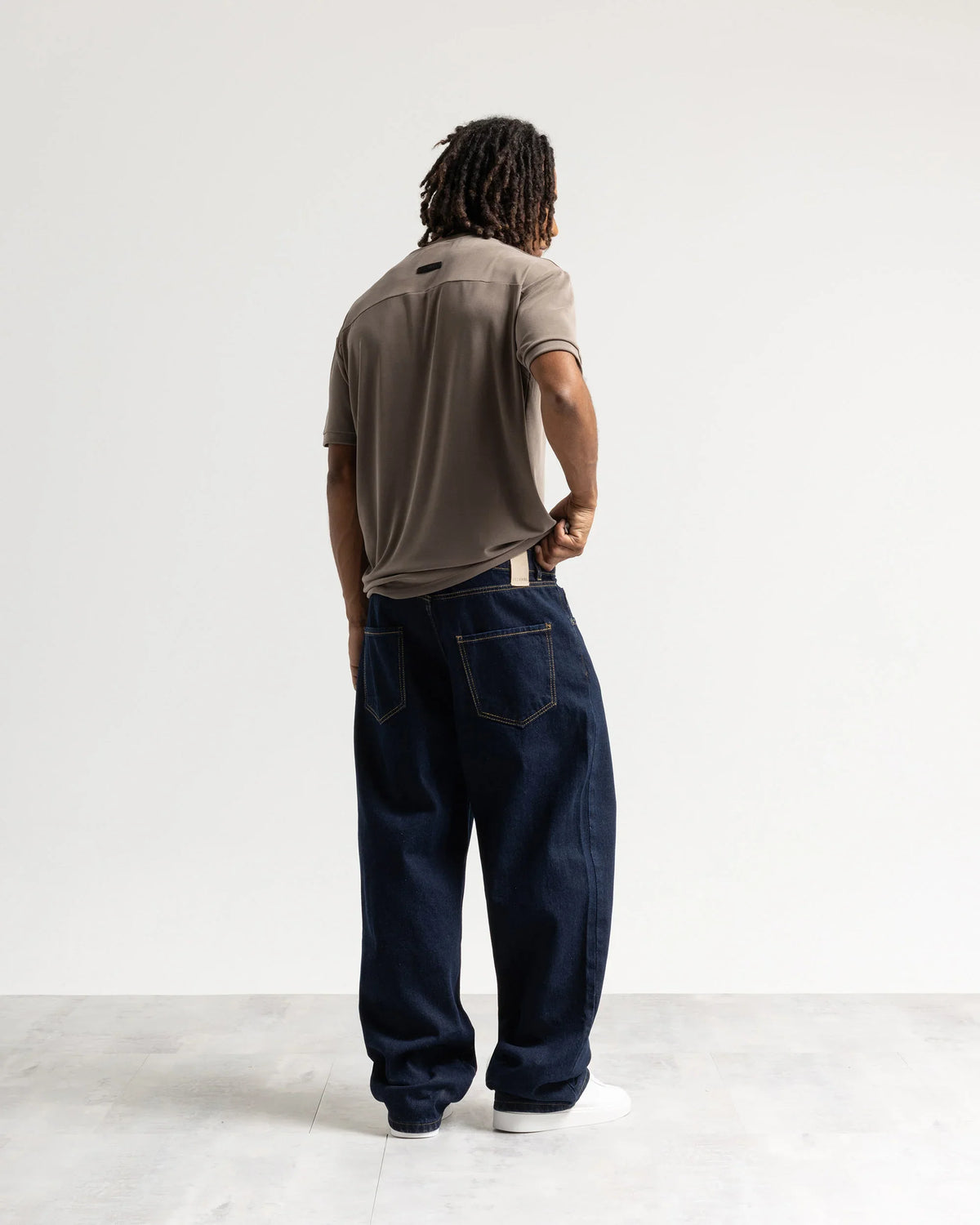 Jeans baggy blu resinato Eternal