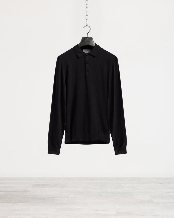 Polo in maglia manica lunga Eternal Atelier - Nero