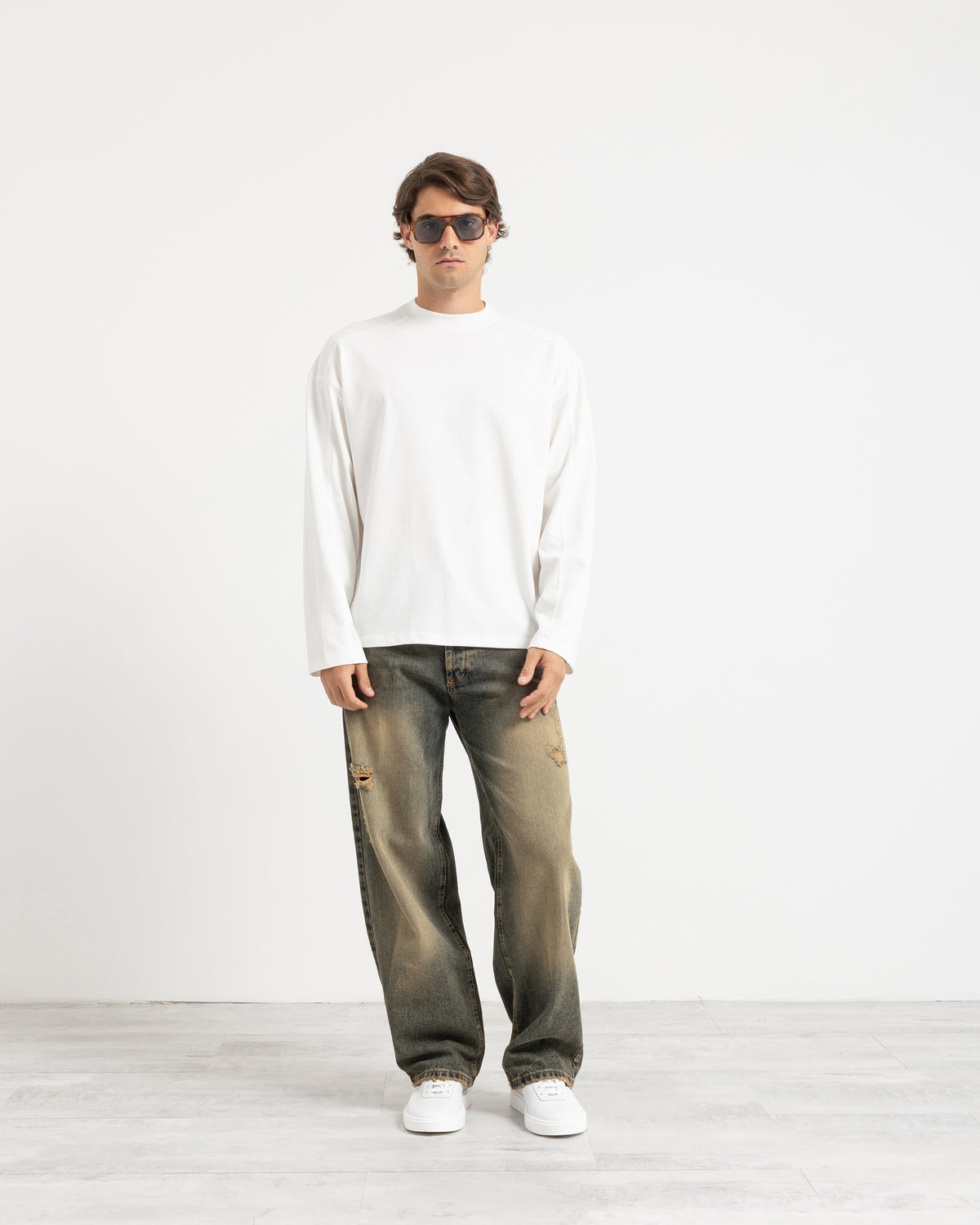 T-shirt longsleeve con tagli