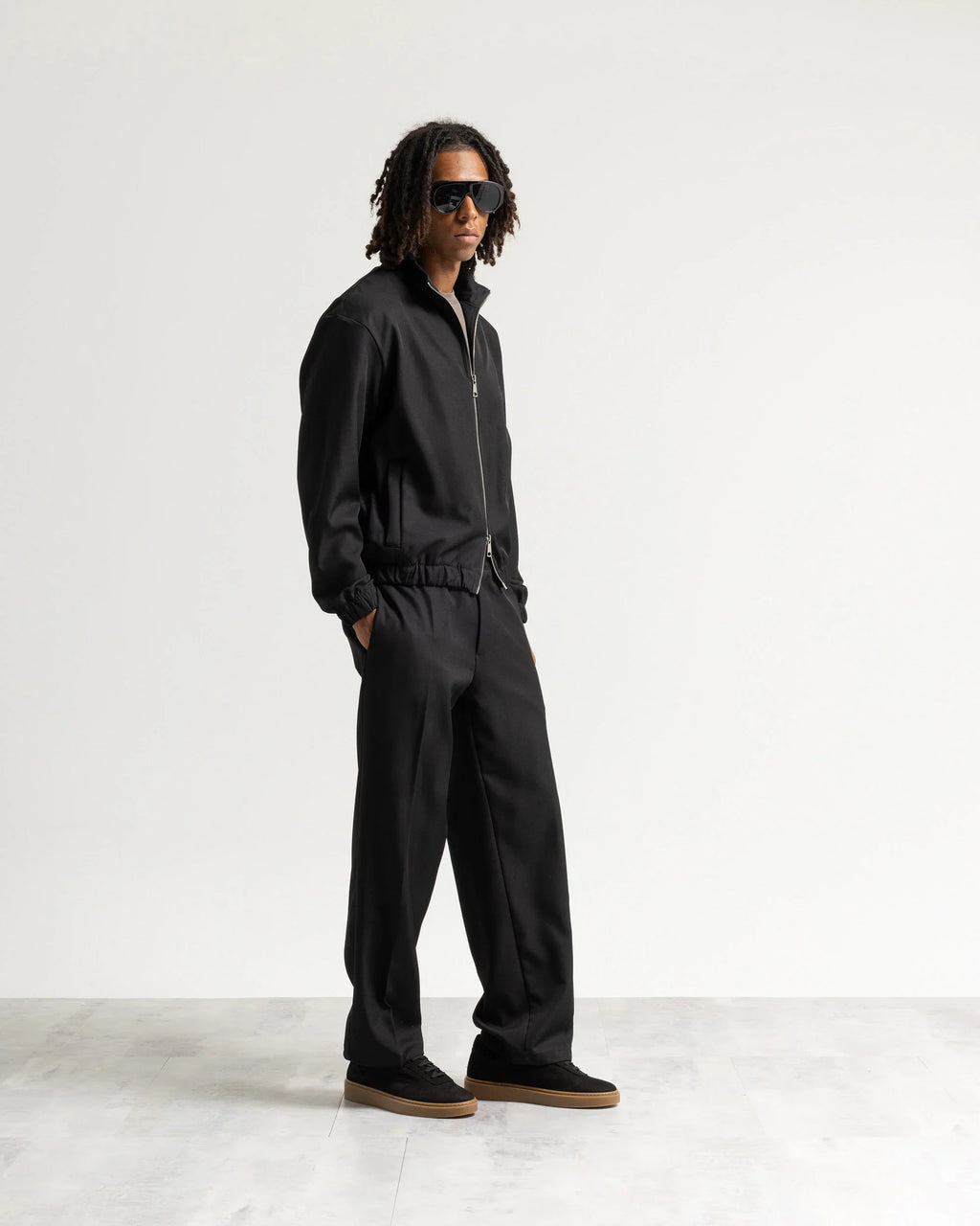 Giacca con zip mezzo collo tessuto classico Eternal Atelier