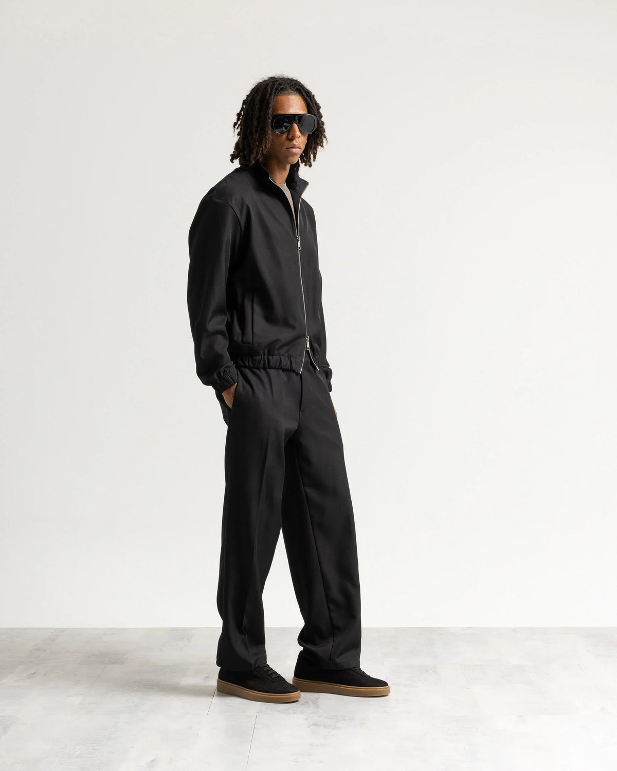 Giacca con zip mezzo collo tessuto classico Eternal Atelier